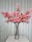 Japan Bright Pink Silk Cherry Blossom Flower 40" Tall, Set of 3 Branches Realistic Faux Floral Stems for Home